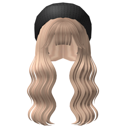 Long Over the Shoulder Wavy w/ Beanie (Blonde) thumbnail