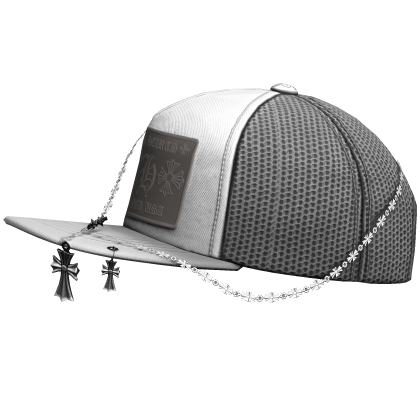 White Designer Tilted Cap