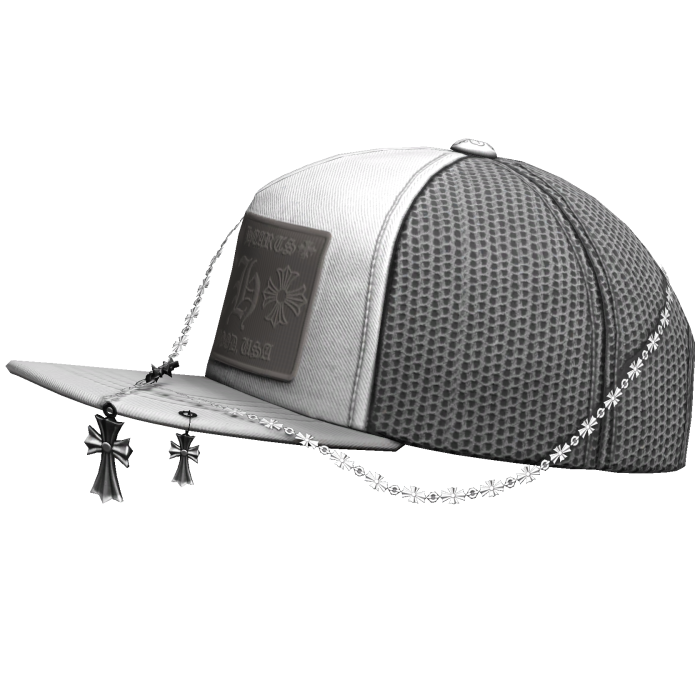 White Designer Tilted Cap