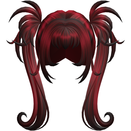 Red Gothic Spiky Twintails w/ Black Highlights