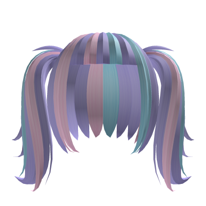 Cute doll fluffy short pigtails in pastel purple Roblox item