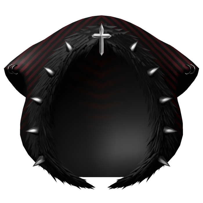 ┊♰ ꒱ gothic cat fur hood w/ spikes ꒰red꒱  