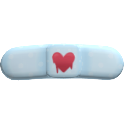 ♡ ꒰ cute heart nosebleed kawaii band aid — blue