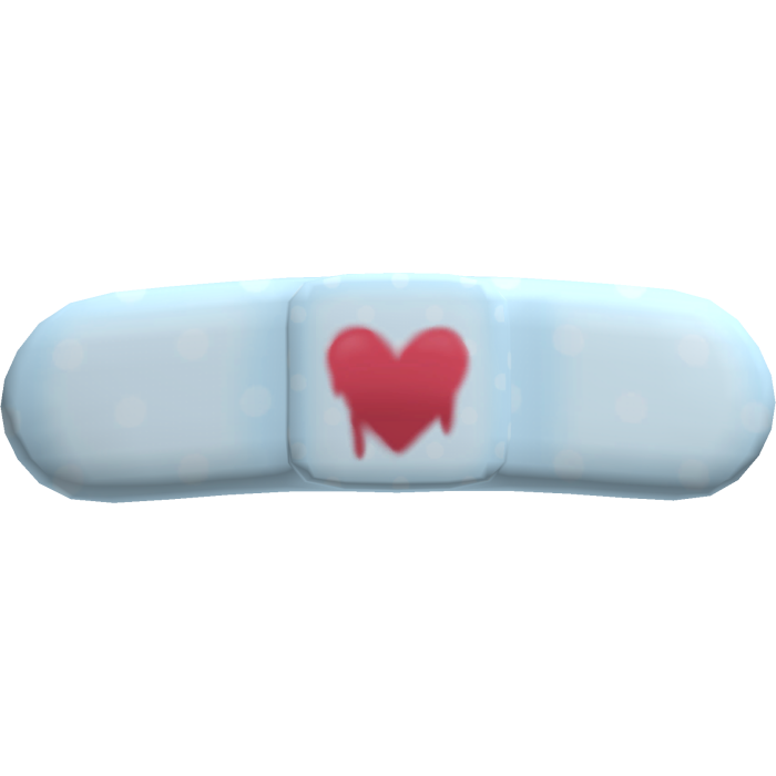 ♡ ꒰ cute heart nosebleed kawaii band aid — blue