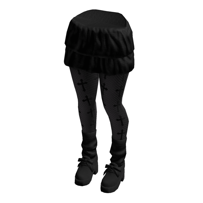  Emo Skirt Gothic Tights (Black Black)