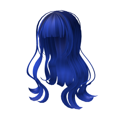 Blue Flowy Hair With Bangs Roblox item