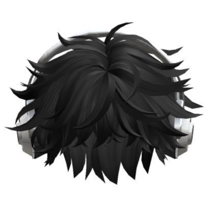 Black messy hair Roblox decal