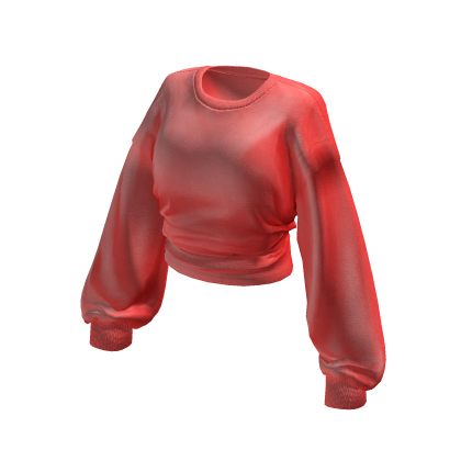 Red Cropped Long Sleeve Baggy Sweater