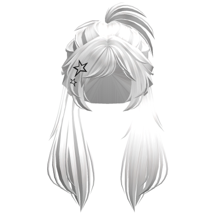 Y2K Half Up Layered Spikey Hair (White) Roblox item
