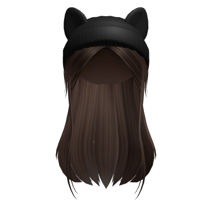 Brown Cat Beanie Straight Girl Hair Roblox item