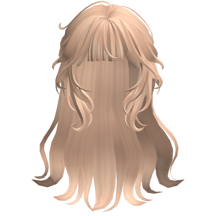 Long Curled Fringe Hair - Peach Blonde