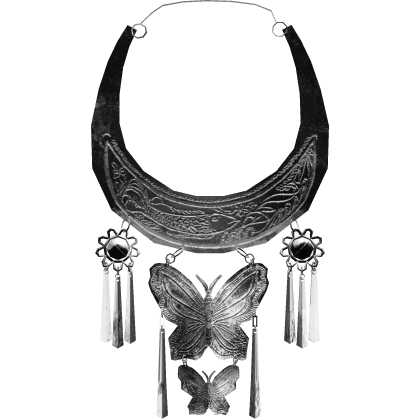 Butterfly Hmong Silver Chestplate Necklace