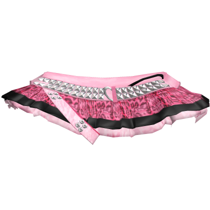 Emo Studded Pink Skirt Scene Leopard Grunge Goth