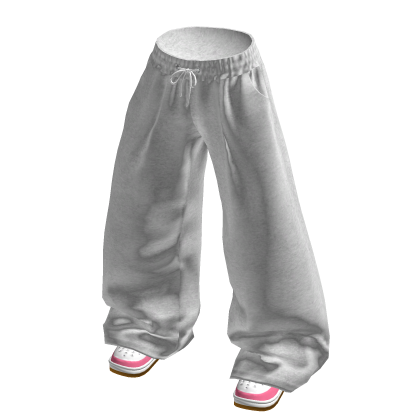 OVERSIZED SWEATPANTS WITH SHOES LIGHT GREY Roblox NoFilter
