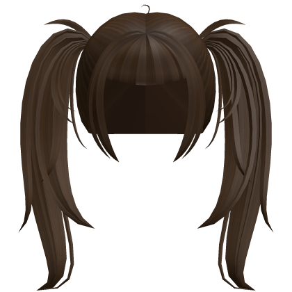 alt y2k messy straight pigtails in brown