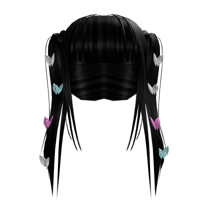 Kpop Butterfly Y2K Pigtails in Black Roblox item