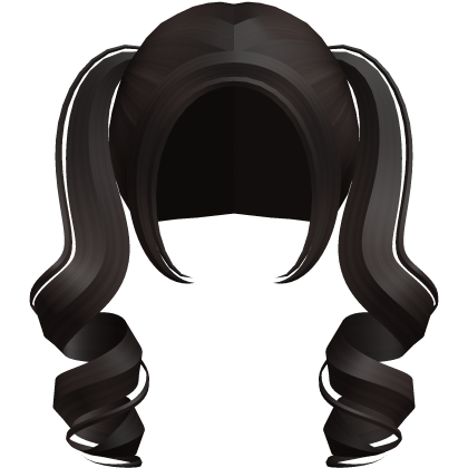 ♡ curly pigtails in Dark Brown