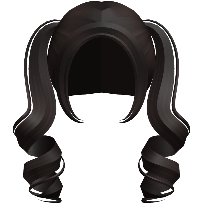 ♡ curly pigtails in Dark Brown