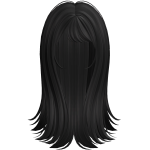 Long Emo Hair in Black