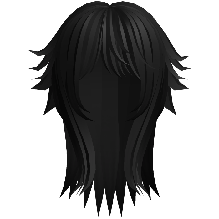 cute messy long moe hair with tufts in black