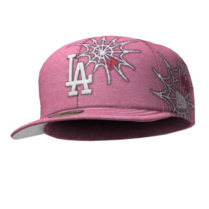 ✤ Pink Custom Fitted Cap - Tilted
