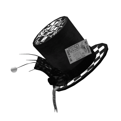♠️ Checkered Mini Top Hat wonderland; Black