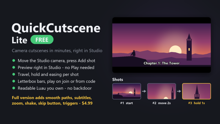 QuickCutscene Lite: Cutscene Editor (Free) preview 1