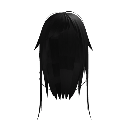  black long hair with side bangs Roblox item