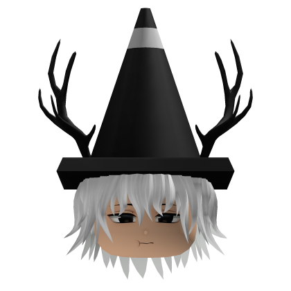 White Messy Emo Hair w/ Cone & Boy Face Roblox item