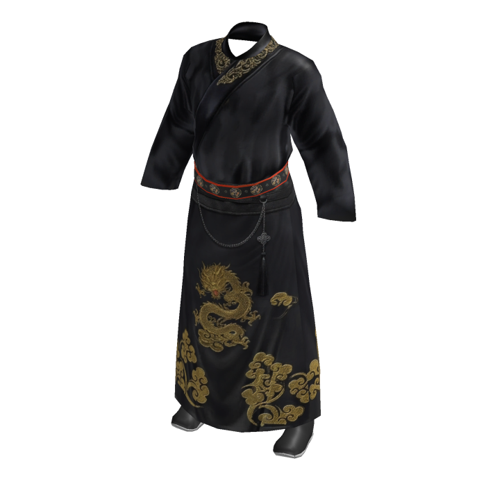 Traditional Chinese Male Long Robe Hanfu-Grey