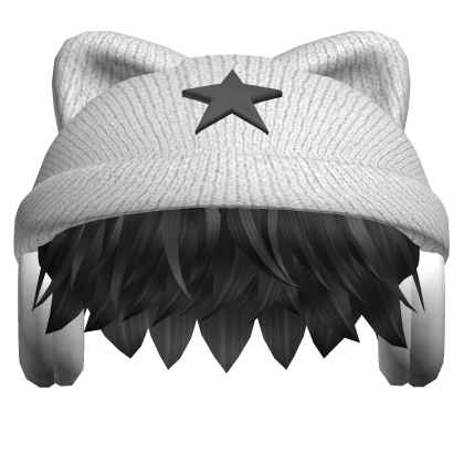 Messy Boy Hair w/ Cat Beanie Roblox item