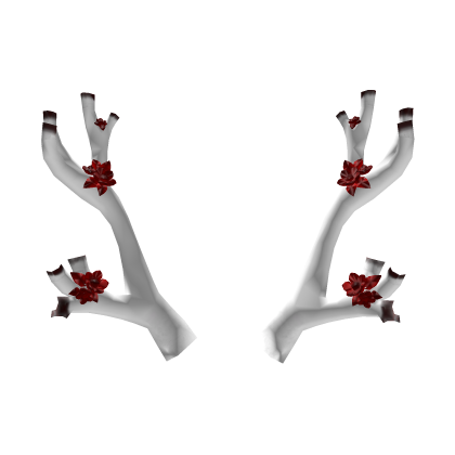 White N Red Sakura Antlers Recolor ( Addon ) Roblox item