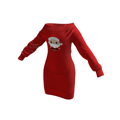 Christmas Off Shoulder Dress Santa