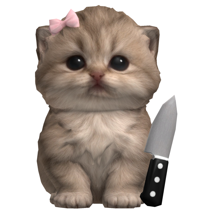 Cute Kitten Cat w/ a Knife
