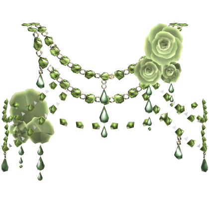 Green Body Front Jewelry w Roses