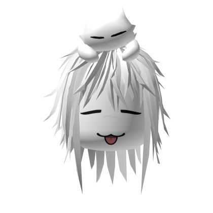 CHEAP vkei boy face w anime white hair w cat