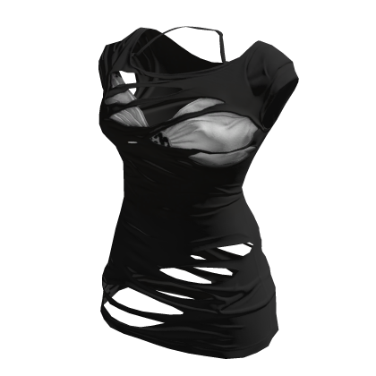 Gothic Grunge Ripped Black Crop Top