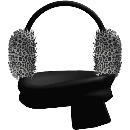 Winter Leopard Print Earmuffs + Cozy Black Scarf Roblox item