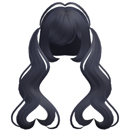 . ‿♡ pretty dark blue heart pigtail hair ⊹ . ୨୧