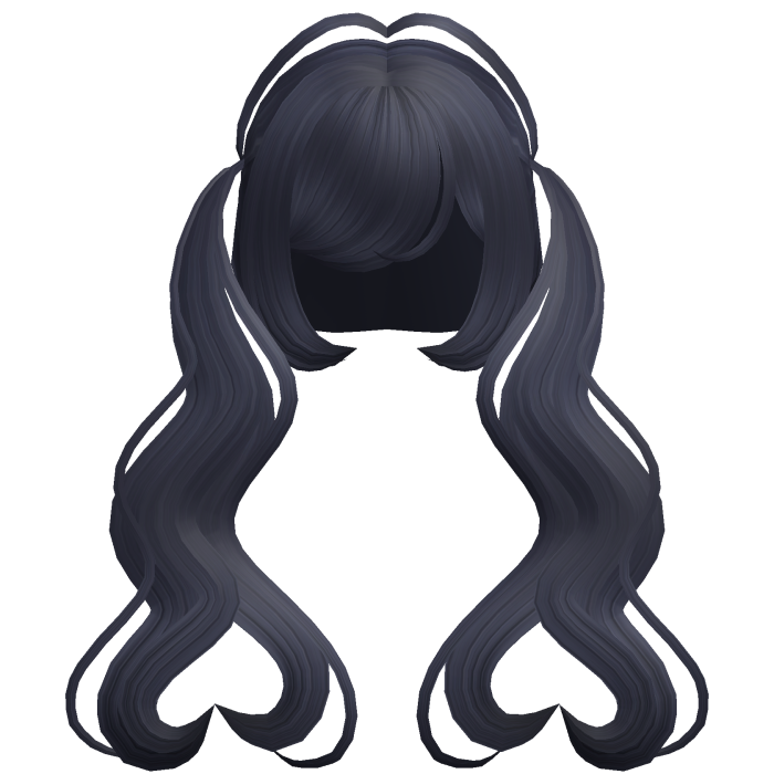 . ‿♡ pretty dark blue heart pigtail hair ⊹ . ୨୧