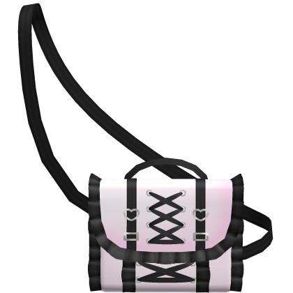 kawaii ruffled black n pink letter waist bag 1.0 Roblox item