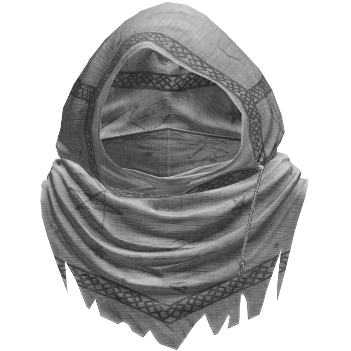 White Sorcerer Distressed Rune Hood
