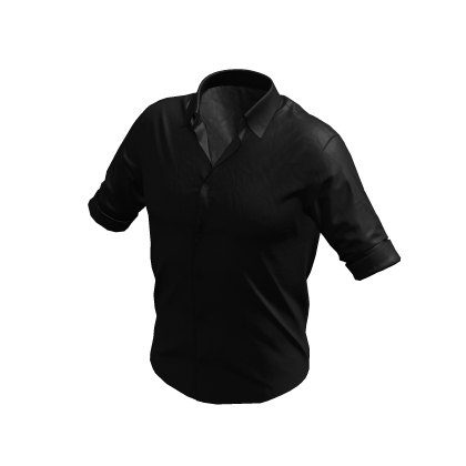 Creased Formal Rolled-Up Sleeve T-Shirt (Black) thumbnail
