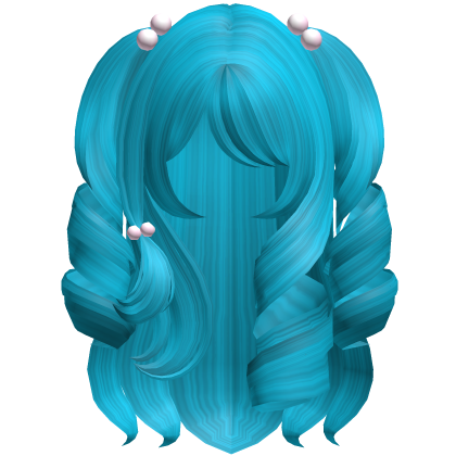 Cute Long Princess Curls In Hot Blue