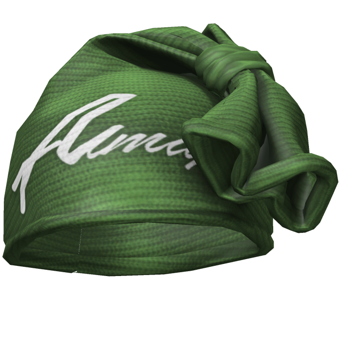 Green & White Knotted Wrap Cap Beanie