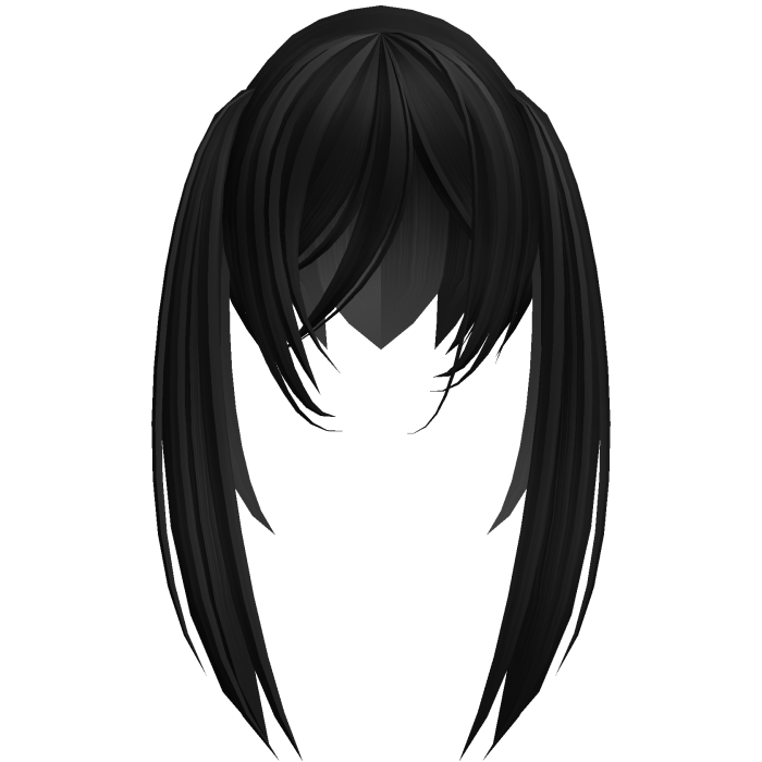 ୨ৎ Long Black Soft Emo Overgrown Pigtails