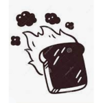 The burnt pieces of toast