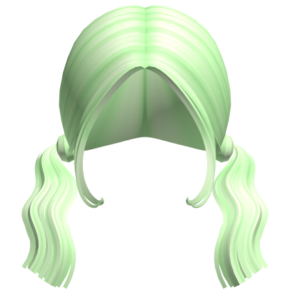 -',ৎ Short Wavy Pigtails in Green