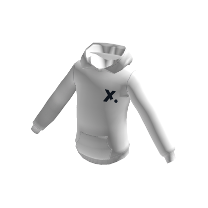 White Hex Hoodie With Navy Logo thumbnail