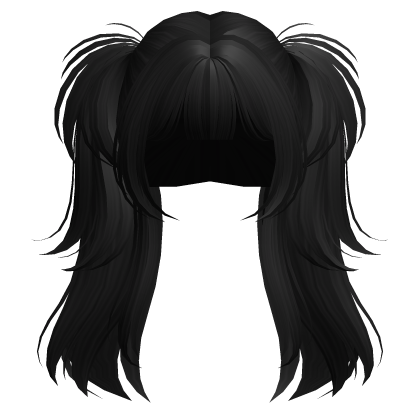 Cute Gyaru Messy Pigtails (Black)